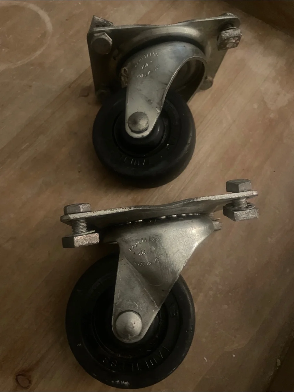 Heavy-Duty Faultless Black Caster Wheels - Set of 4 100/500 3 inch wheels